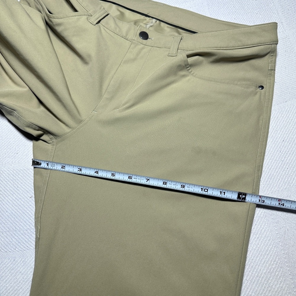 Lululemon ABC Classic Pant Mens 34x34 Warpstreme Khaki Sand Straight Leg Stretch - Picture 14 of 16